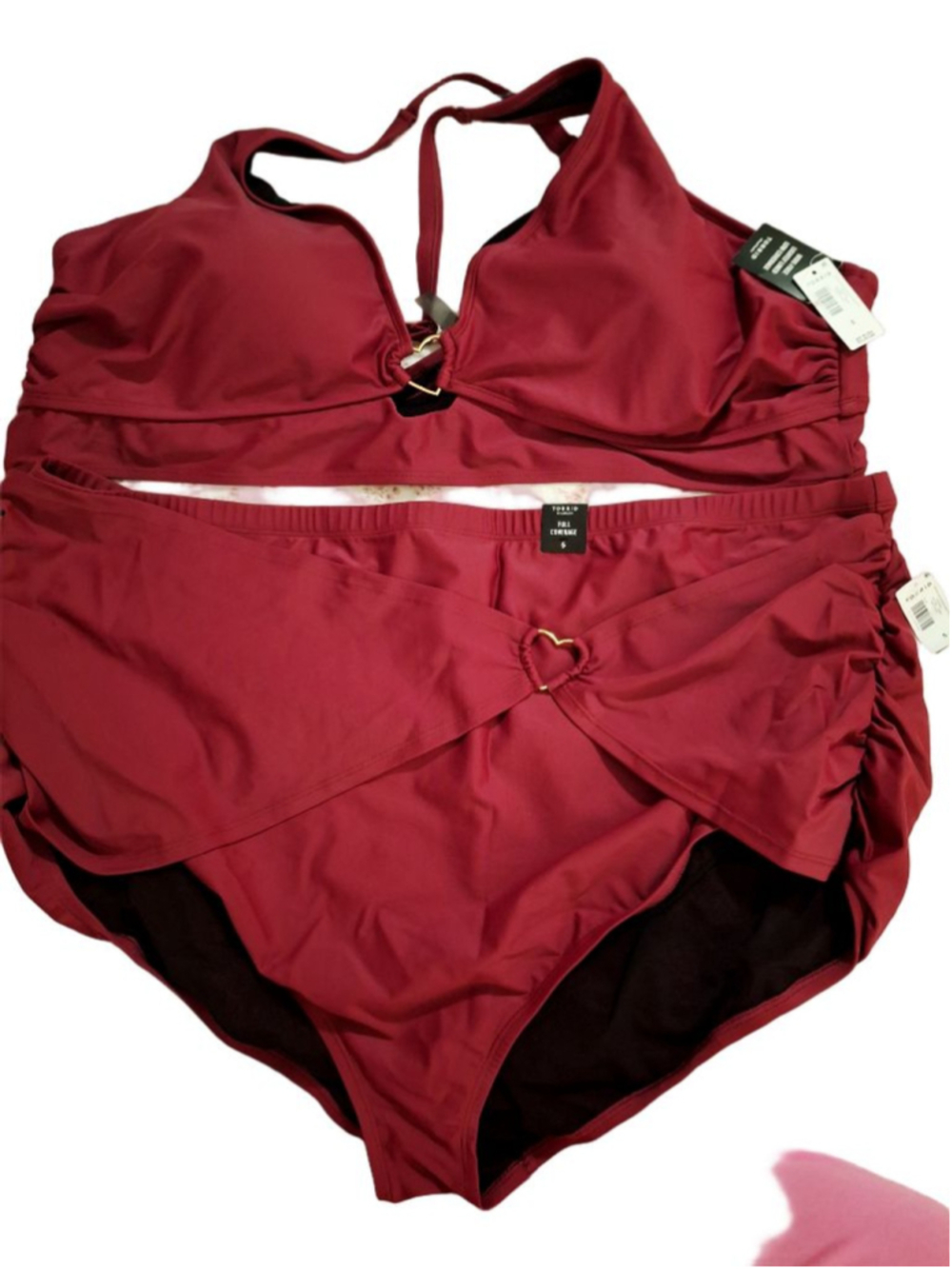 Torrid Red Bikini Swimsuit 5X with Gold Heart Detail nwt beachwear cruise resort - Picture 6 of 10